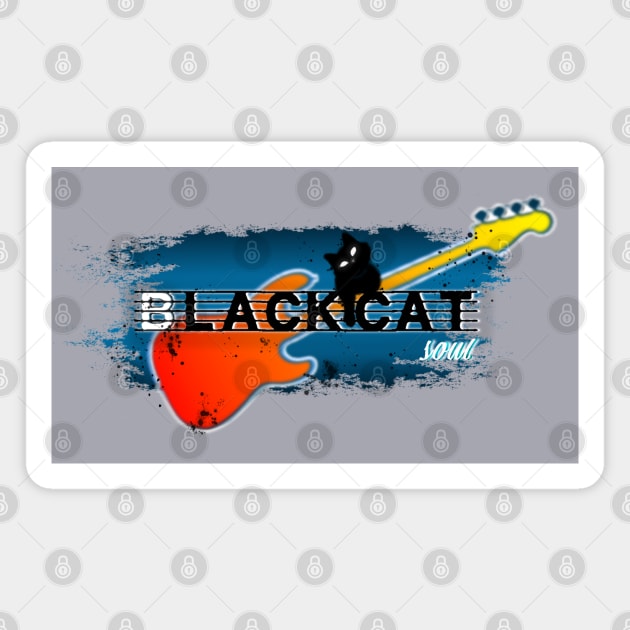 Black cat soul music Magnet by Blacklinesw9